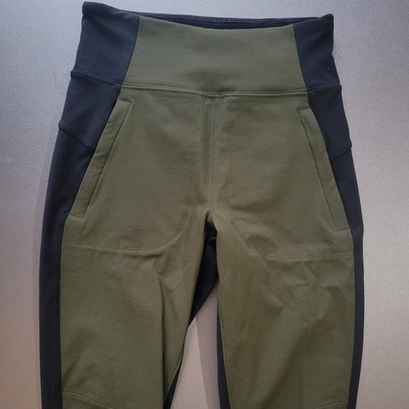 Athleta Highline Hybrid Pant Black & green Size: 2 hike run - Picture 2 of 6